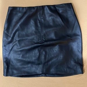 Faux black Leather mini skirt